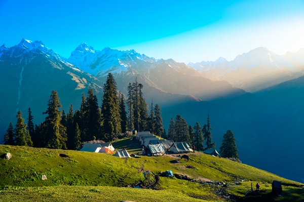 Kasol scenic view in the Parvati Valley