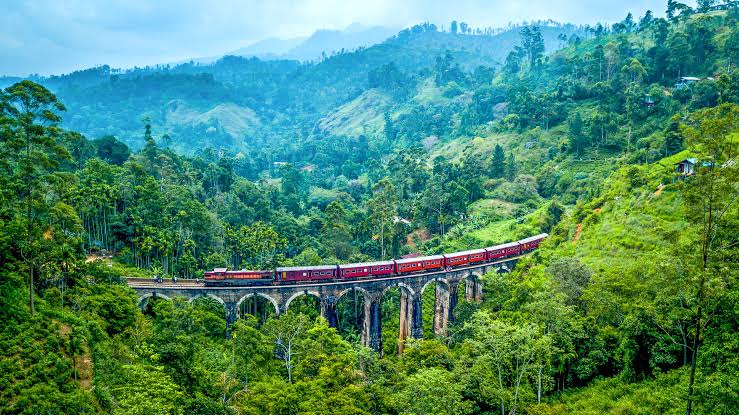 Nuwara Eliya hill country and tea plantations in Sri Lanka